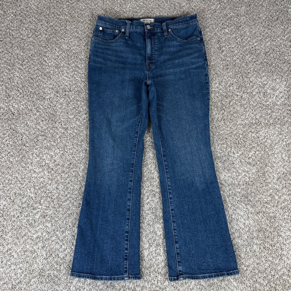 Madewell Jeans Womens 30 Blue Kick Out Mid Rise Flare Stretch Denim Casual